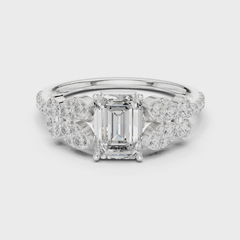 Emerald Cut Vintage Diamond Engagement Ring