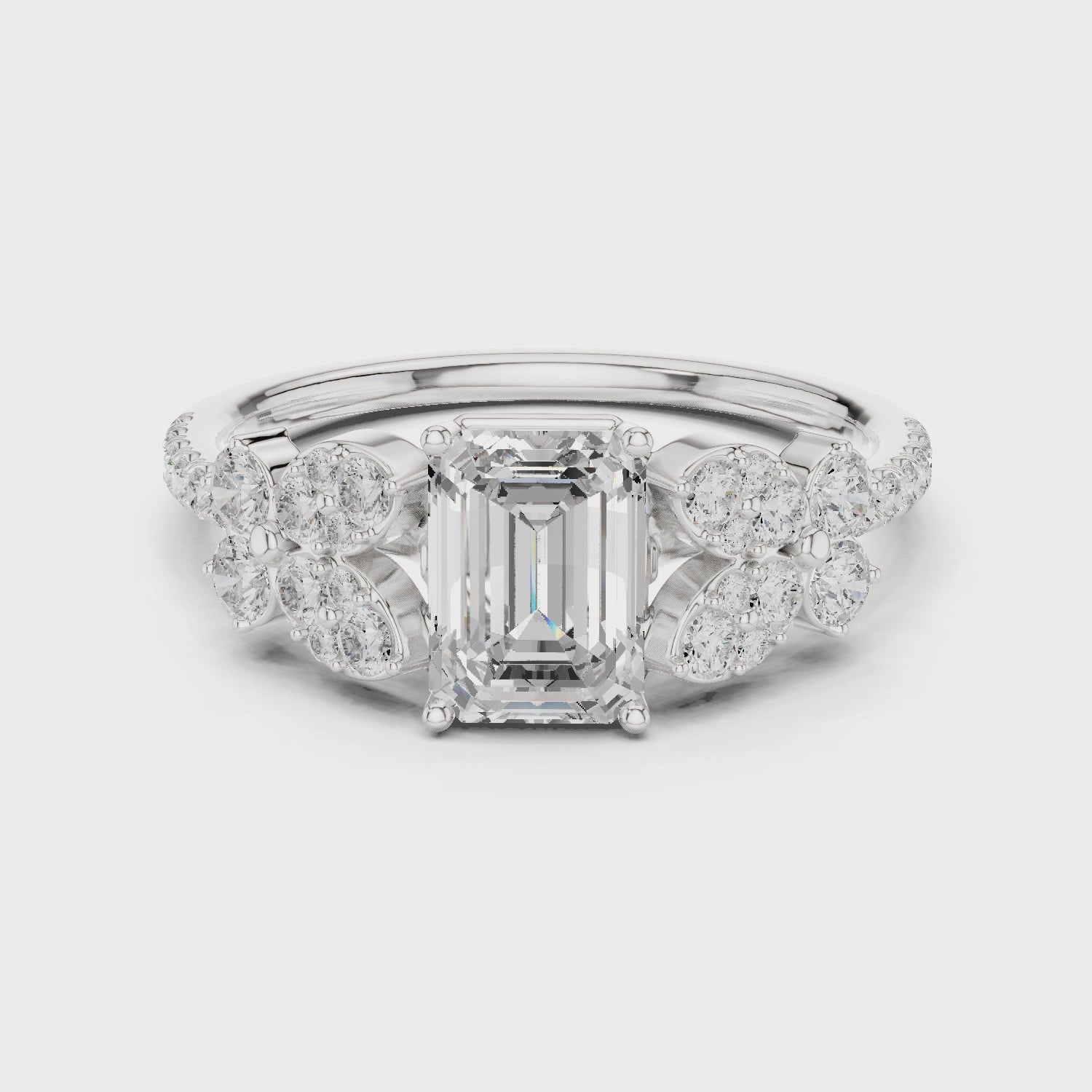 Emerald Cut Vintage Diamond Engagement Ring
