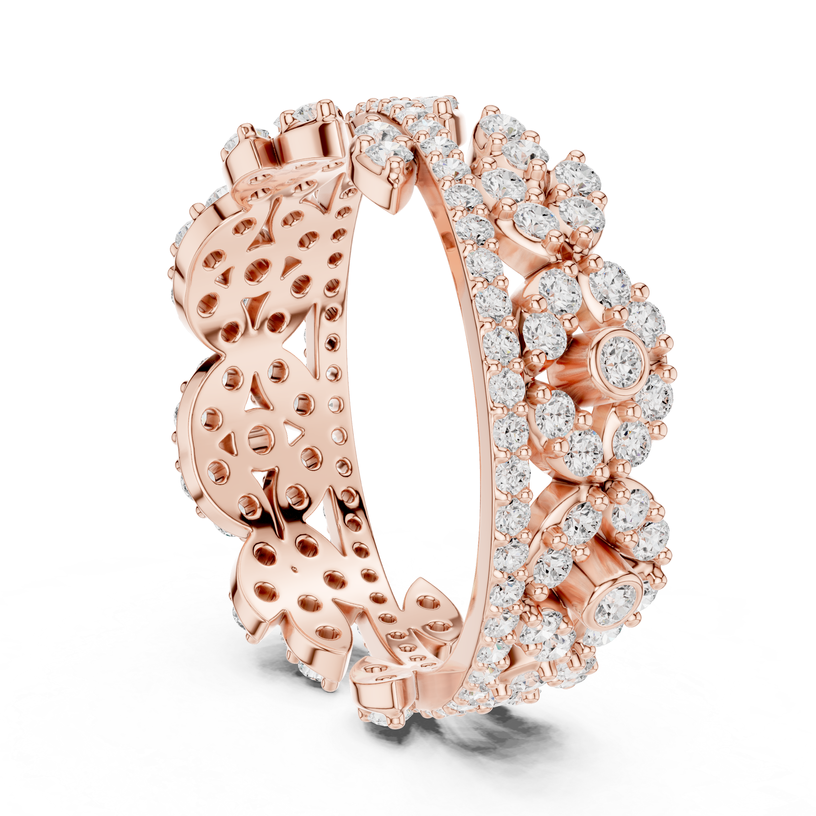 Luxury Vintage Floral Diamond Eternity Ring