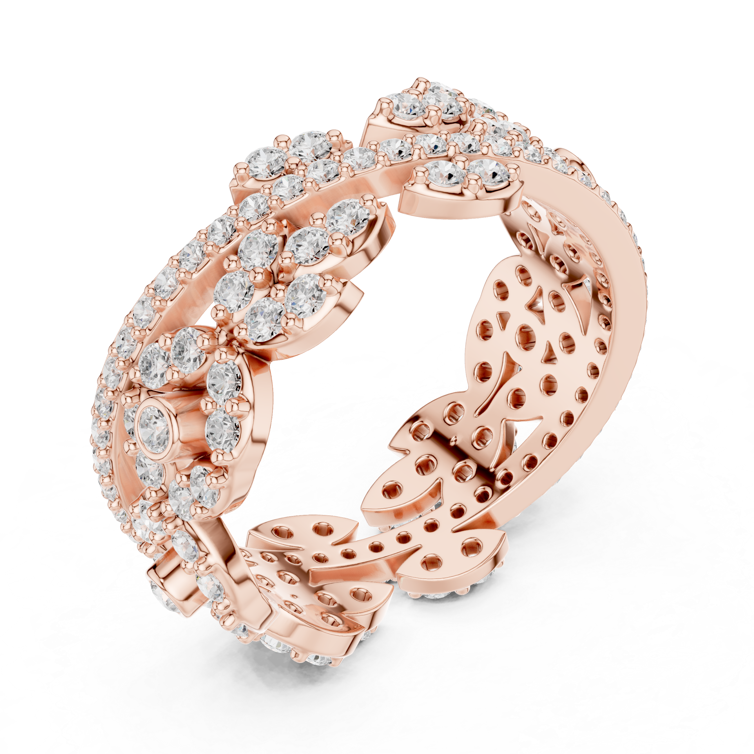 Luxury Vintage Floral Diamond Eternity Ring