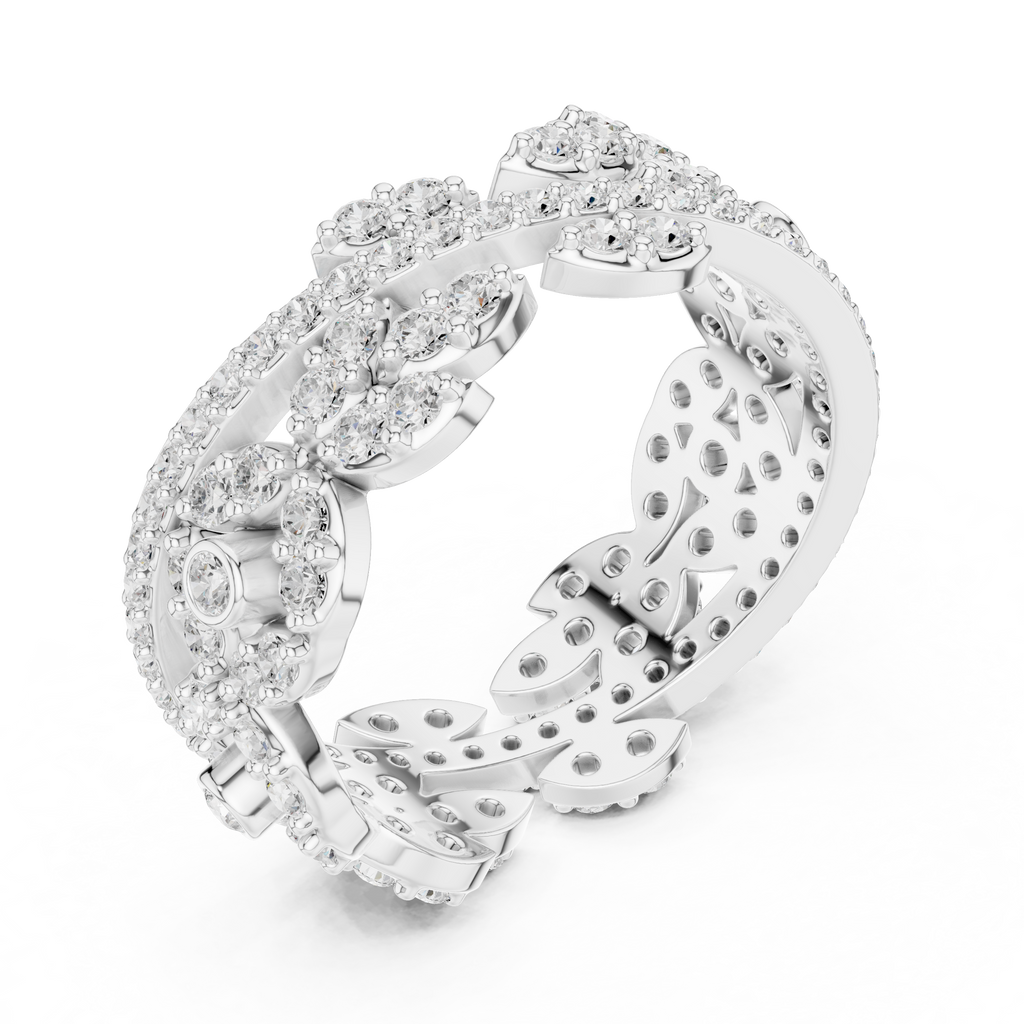 Luxury Vintage Floral Diamond Eternity Ring