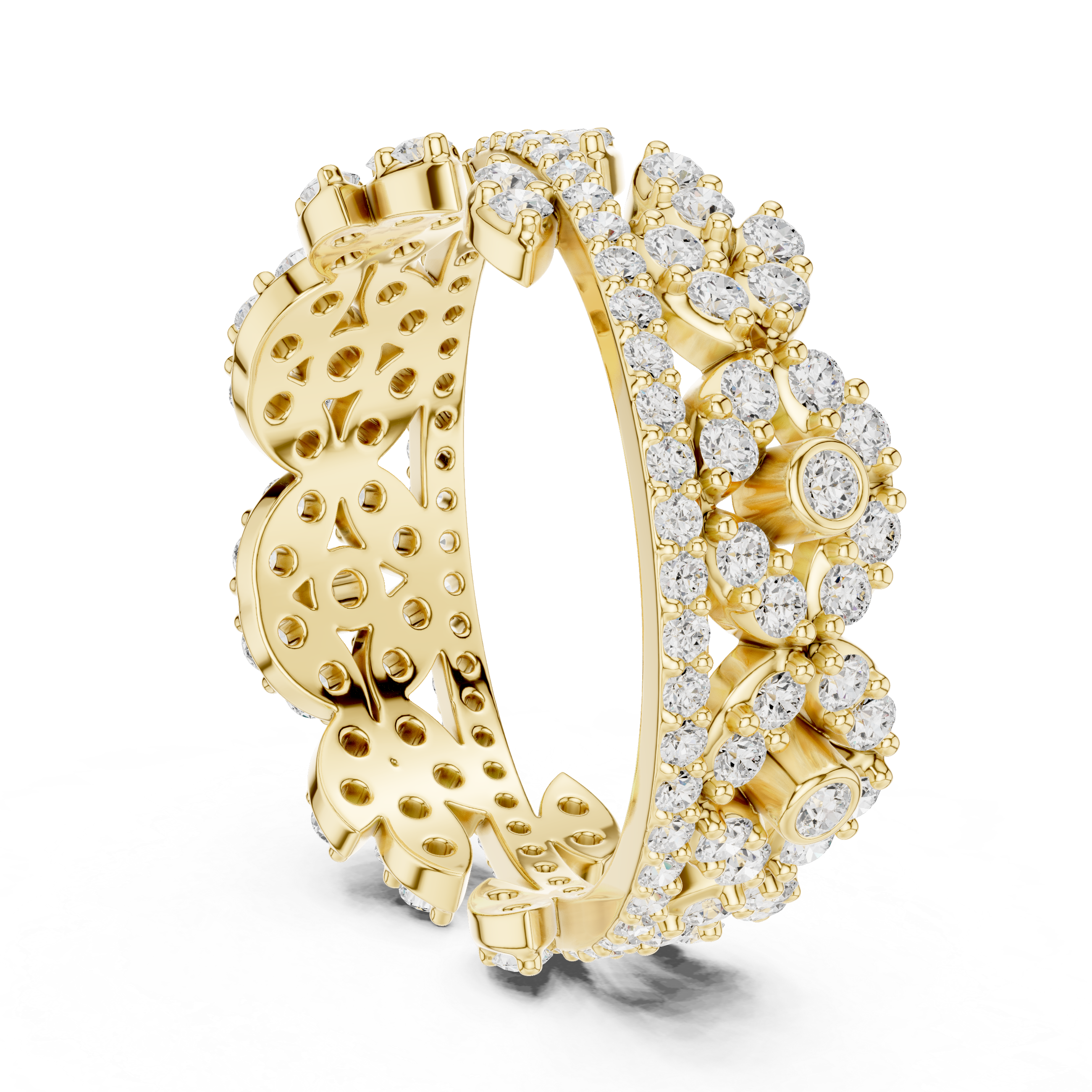 Luxury Vintage Floral Diamond Eternity Ring