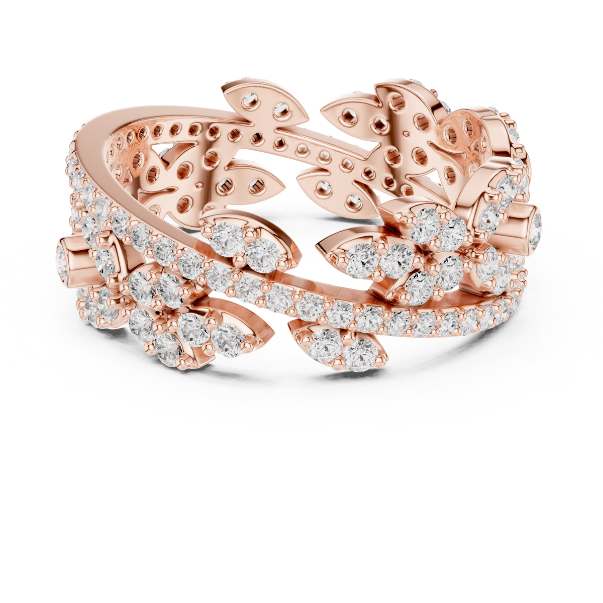 Luxury Vintage Floral Diamond Eternity Ring – view 5 of 12, lab grown diamond ring | Jewelix Atelier