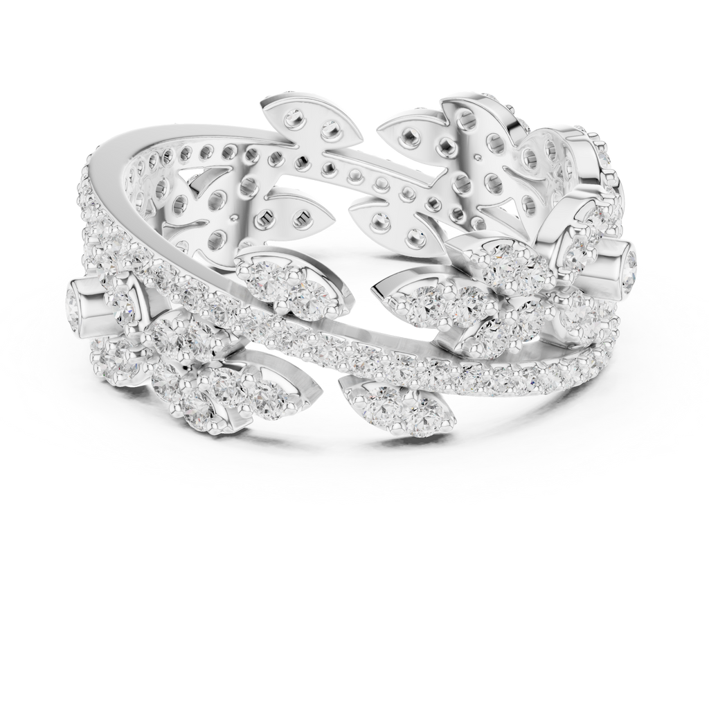 Luxury Vintage Floral Diamond Eternity Ring