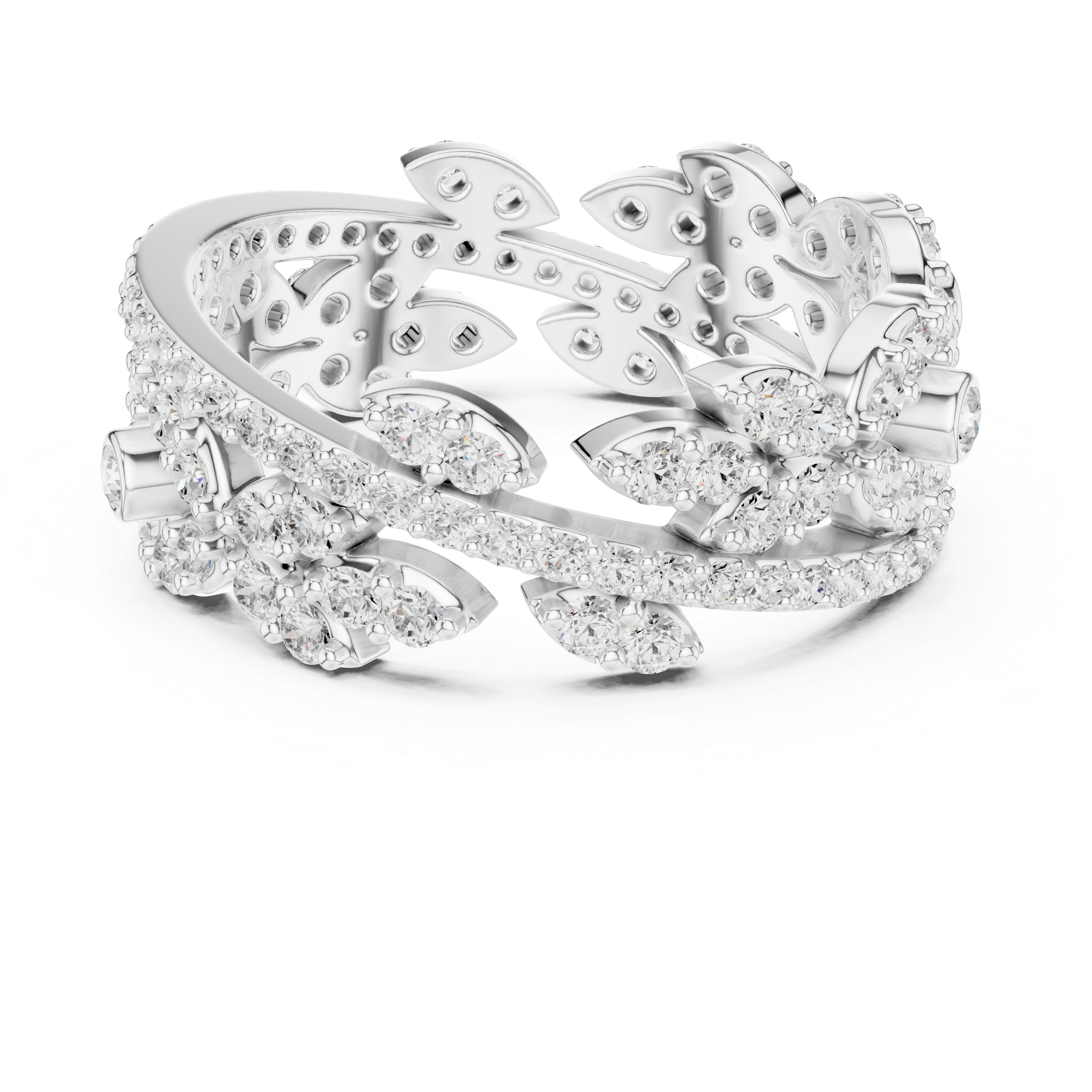 Luxury Vintage Floral Diamond Eternity Ring