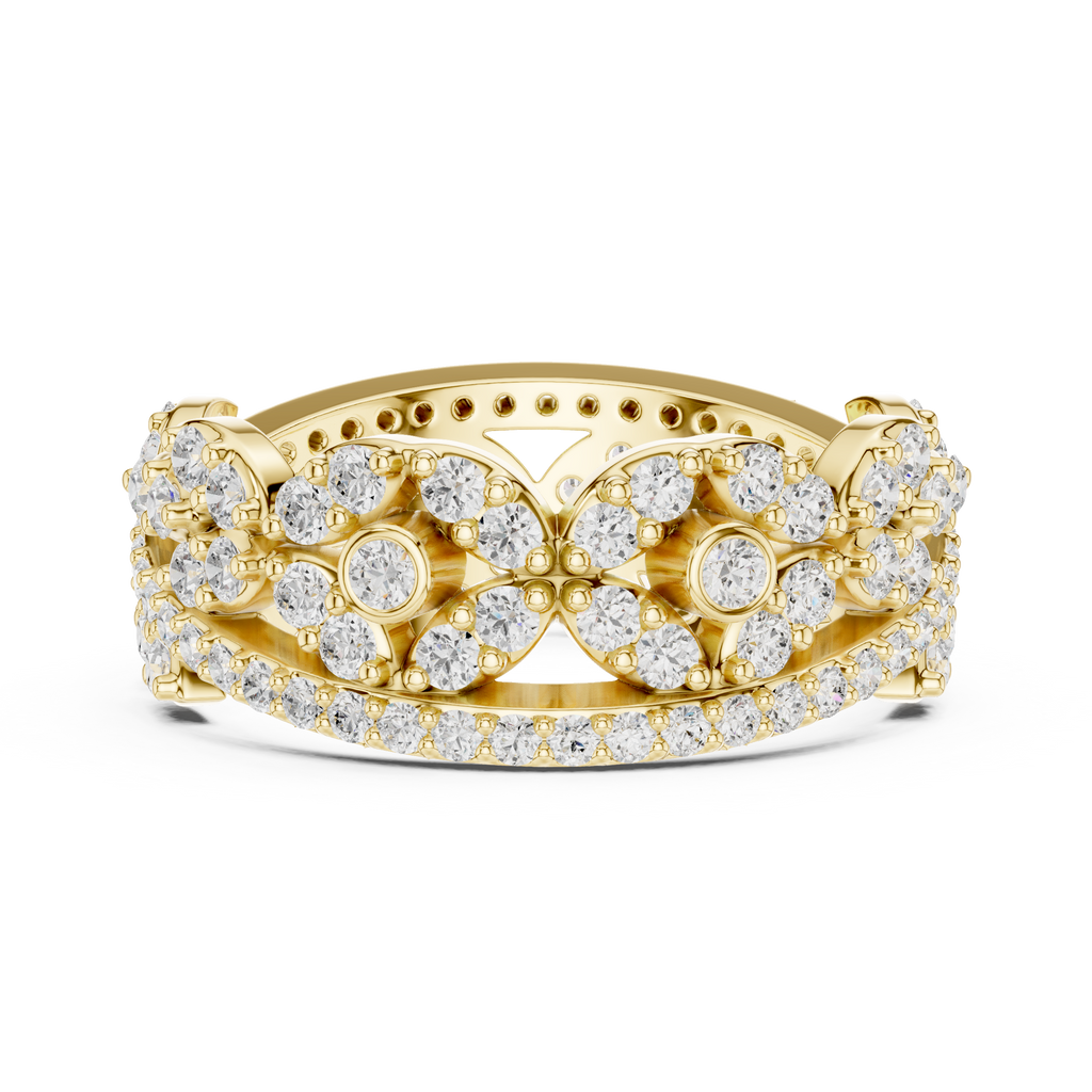 Luxury Vintage Floral Diamond Eternity Ring