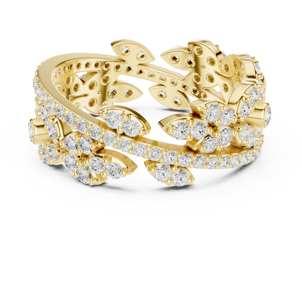 Luxury Vintage Floral Diamond Eternity Ring