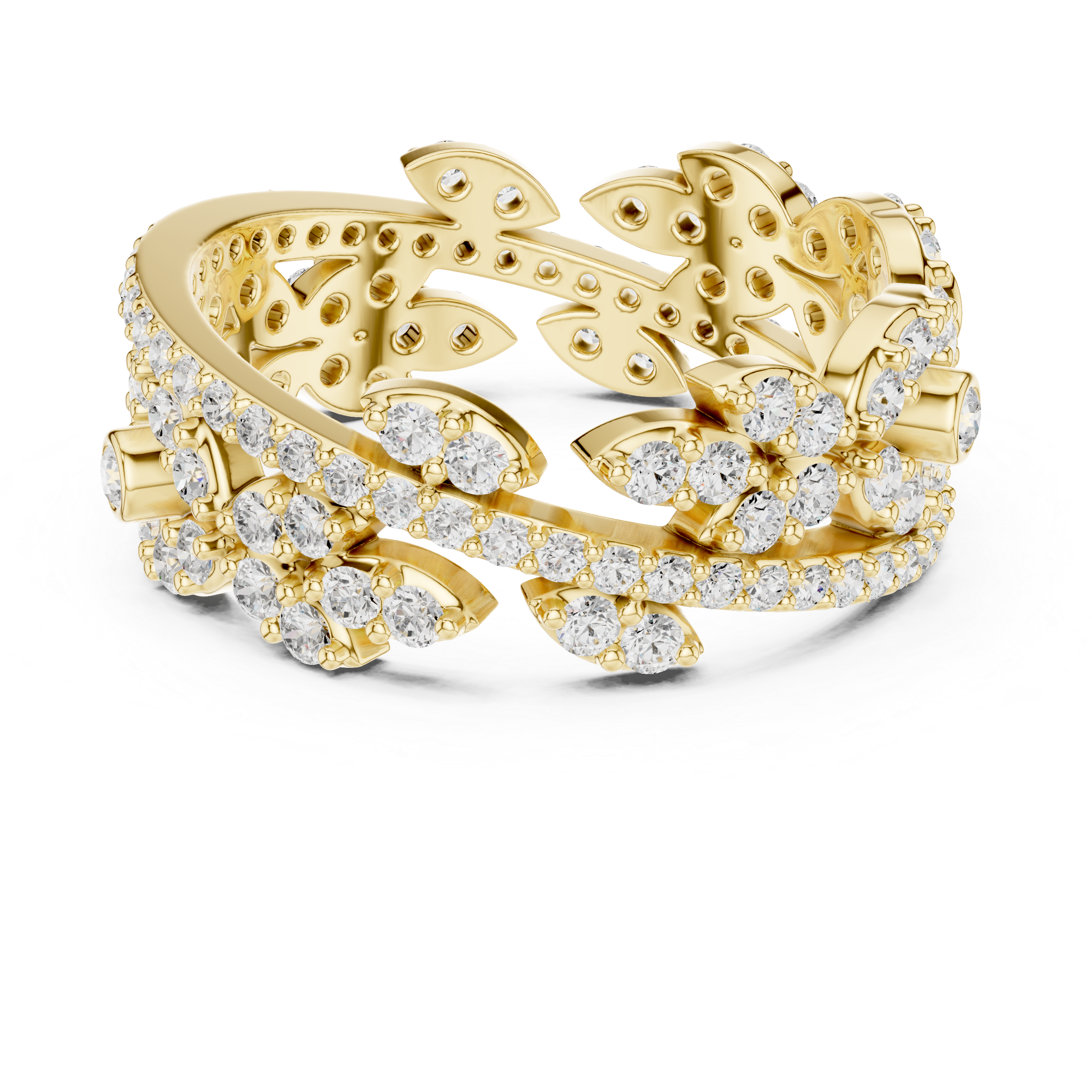Luxury Vintage Floral Diamond Eternity Ring